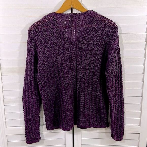 Eddie Bauer Sweater SP Linen Blend Burgundy - Picture 10 of 12